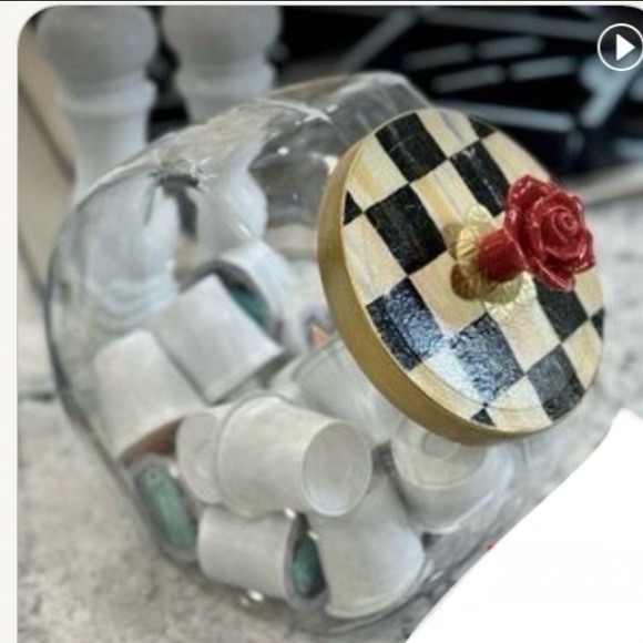 Christmas AMICL Slant Glass Jar Cookie Canister Ceramic Flip Lid Holiday NEW - Picture 14 of 15